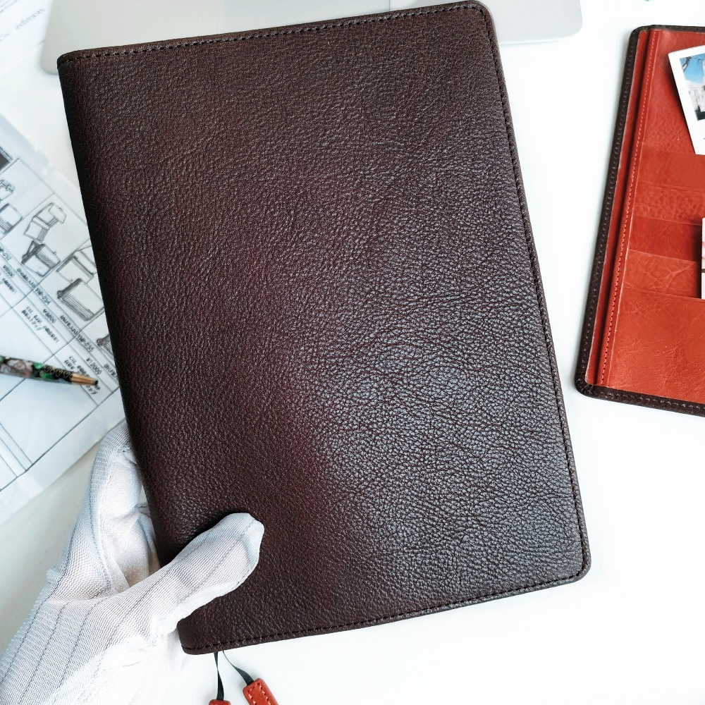 头层牛皮a5书封套现货定页笔记本