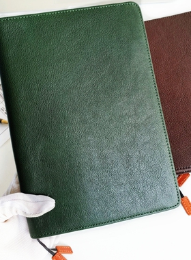 简约hobo式笔记本 牛皮书衣A5手帐定页本 真皮书衣封套书皮