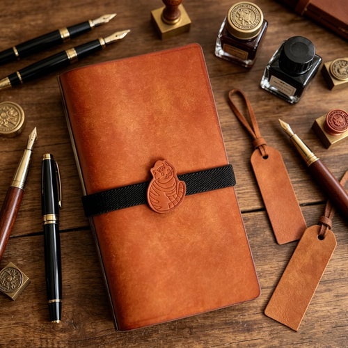 纯手工A6 narrow二折紧凑笔记本手帐PUEBLO磨砂皮小环M5活页本A5