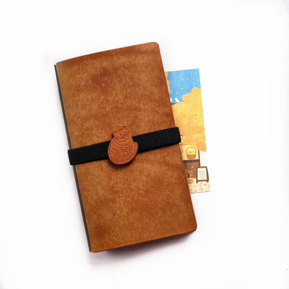 纯手工A6 narrow二折紧凑笔记本手帐PUEBLO磨砂皮小环M5活页本