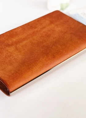 纯手工A6 narrow二折紧凑笔记本手帐PUEBLO磨砂皮小环M5活页本