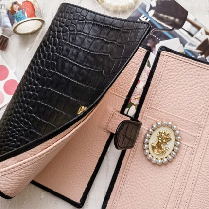 牛皮鳄鱼纹A6slim活页手帐 真皮紧凑型记事本笔记本weeks定页本皮