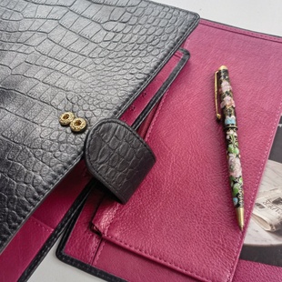 推荐A5笔记本活页品质真皮记事本办公文具商务头层牛皮手帐鳄鱼纹