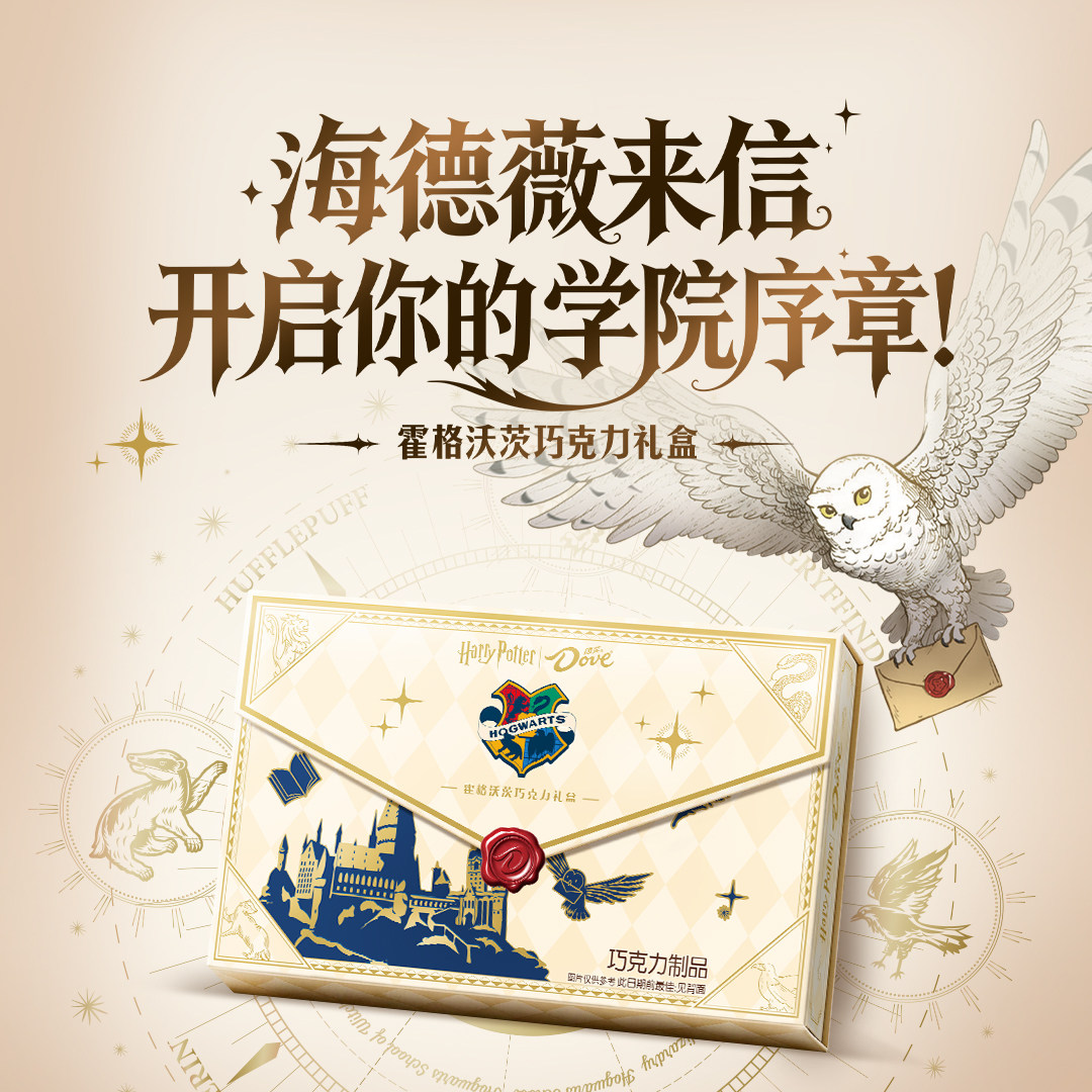 【哈利波特联名】德芙巧克力信封礼盒183g混合四口味糖果零食