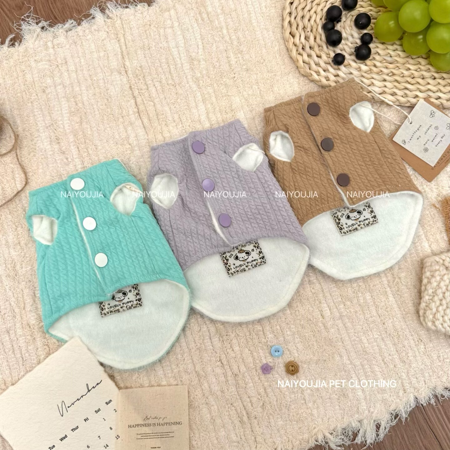 奶油家冬季德文猫外套马甲无毛猫衣服舒适亲肤双面穿内里软糯兔绒