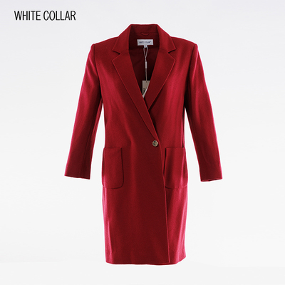 WHITECOLLAR羊毛西服领暗双排扣