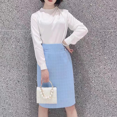 白领女装醋酸新款长袖连衣裙