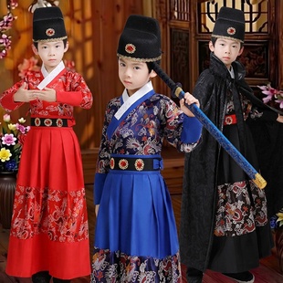 儿童锦衣卫飞鱼服古风汉服秋明制古装明朝男孩武侠侍卫国风演出服