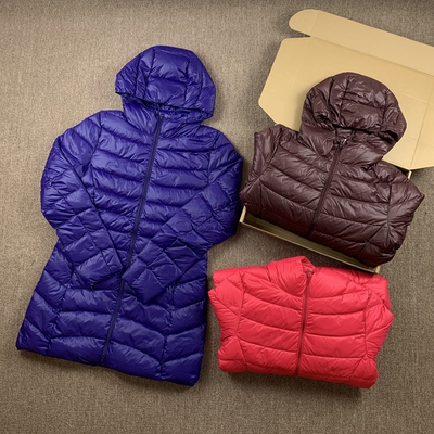 女士冬季保暖白鸭绒中长款羽绒服