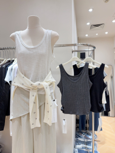 螺纹棉U领背心女外穿百搭无袖 简约 上衣宽松休闲叠穿 推荐 自留款