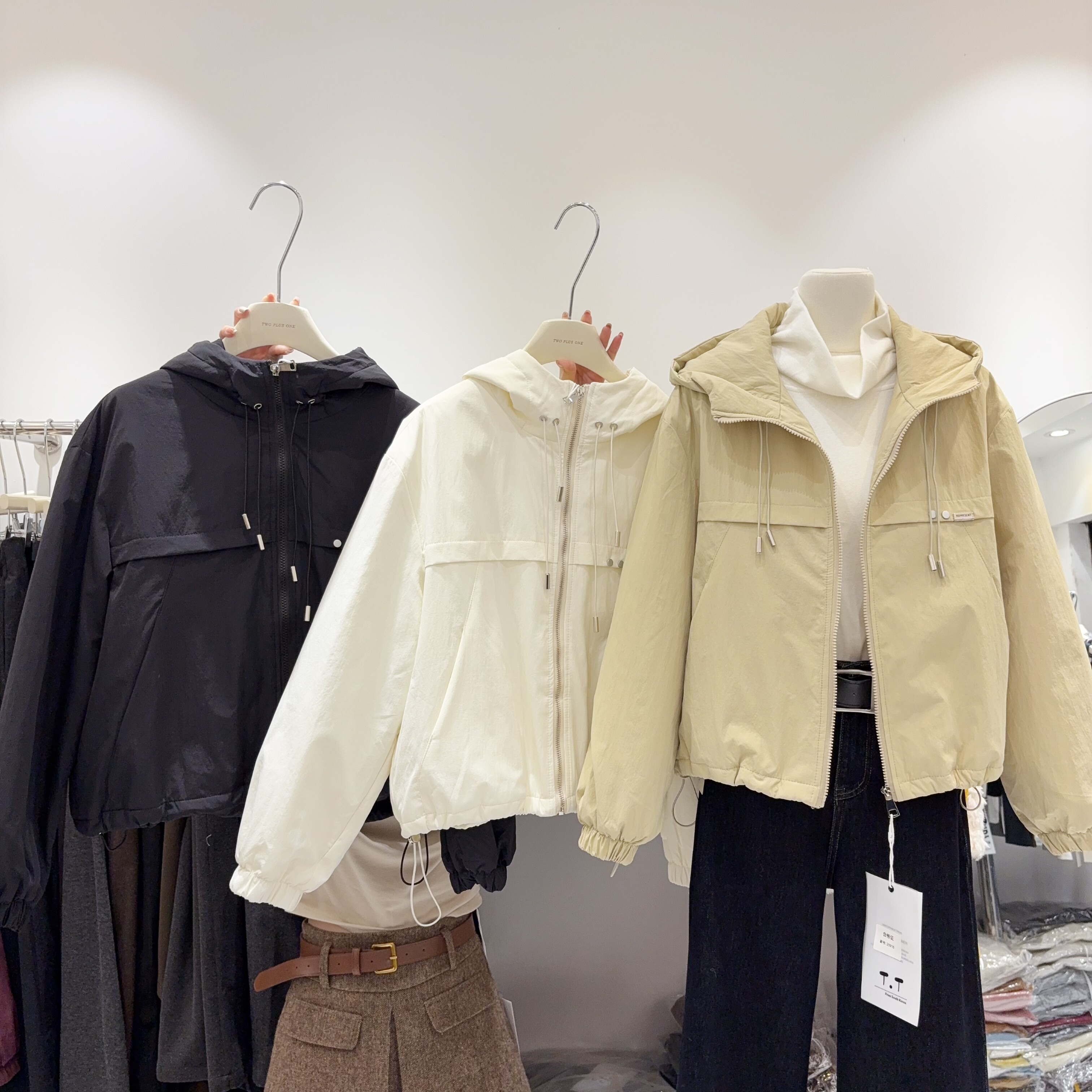 韩国东大门连帽拉链式冲锋衣外套女加棉加厚宽松休闲百搭夹克外套