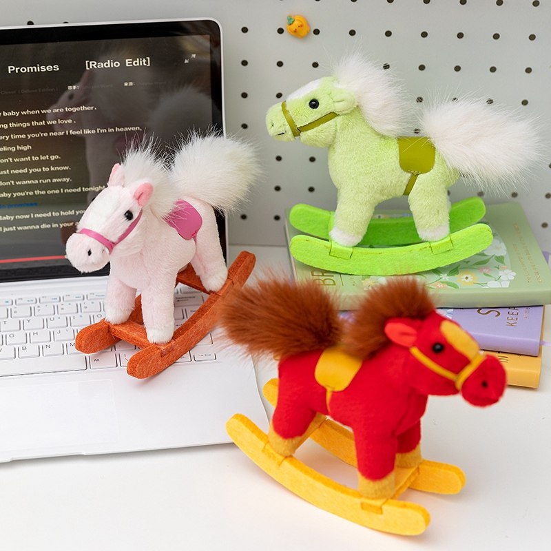 卡通解压小摇马生肖马公仔毛绒玩具吉祥物马玩偶家居桌面书房摆件
