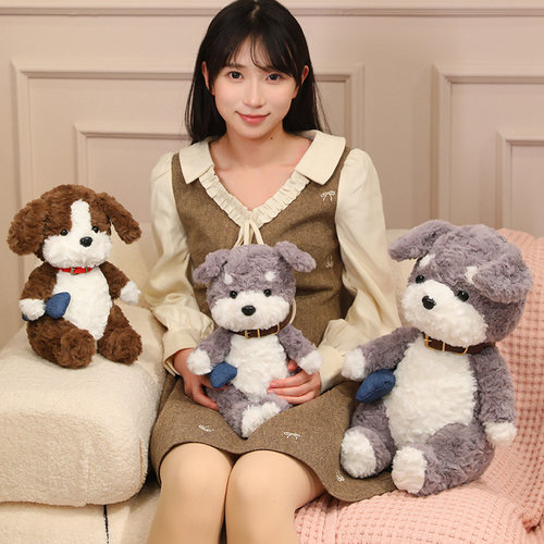 可爱比格犬雪纳瑞公仔毛绒玩具女