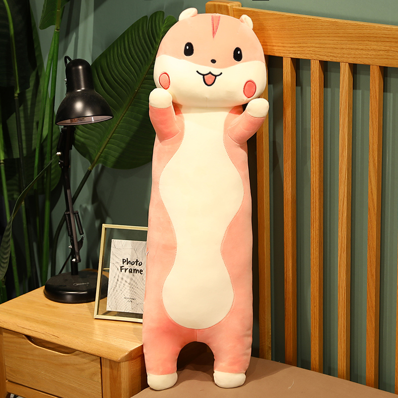 卡通仓鼠毛绒公仔可爱女孩床上睡觉长抱枕玩偶靠背布娃娃生日礼物