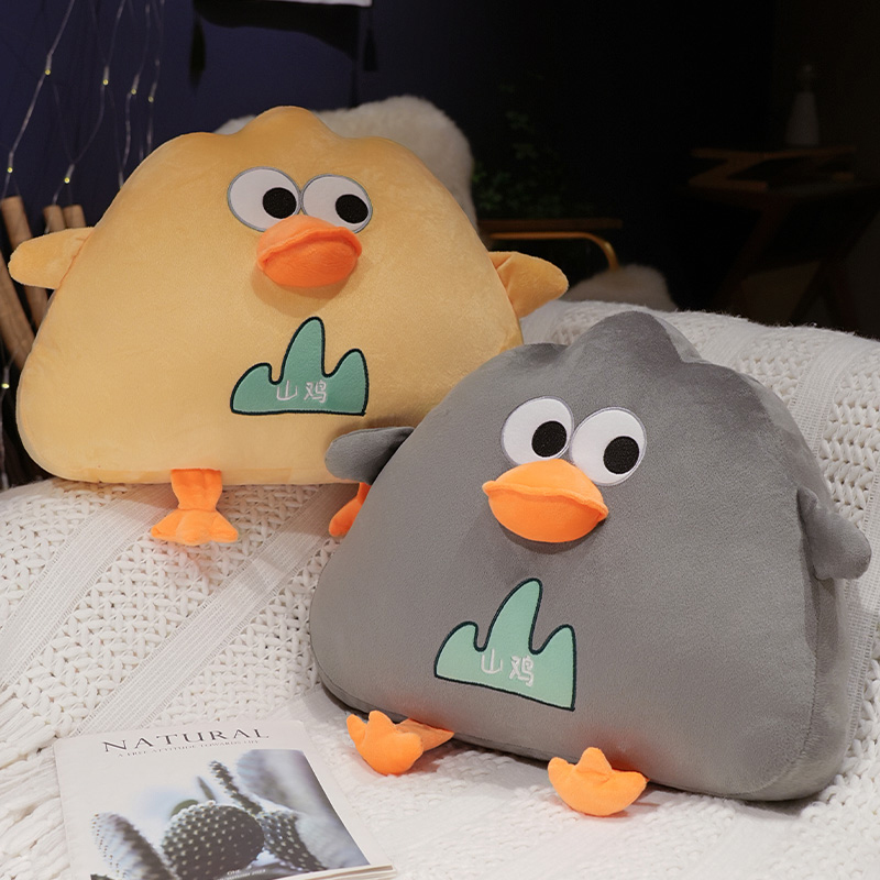 卡通小鸡公仔毛绒玩具山鸡靠山抱枕靠背玩偶沙发枕头娃娃生日礼物