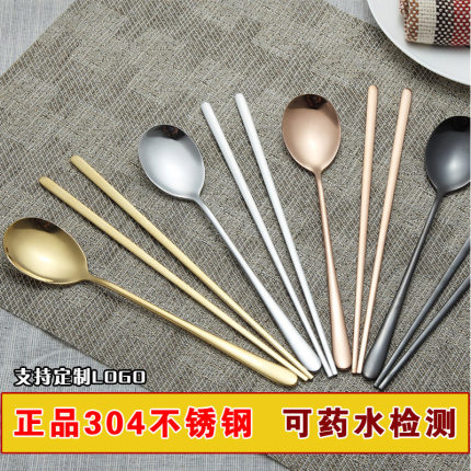 304 不锈钢餐具 韩式钛金勺子 创意实心筷子 玫瑰金勺 礼品套装