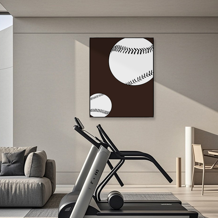 儿童创意运动主题挂画棒球baseball男孩房设计师样板房装饰画图片