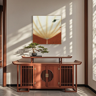 李晓明工笔荷叶莲叶花鸟挂画新中式客厅茶室民宿酒店金属框装饰画