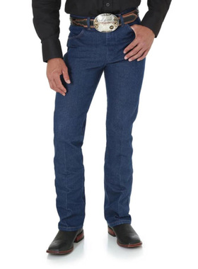 美国正品直邮Wrangler威格935已脱浆深蓝修身高腰微喇叭牛仔裤男