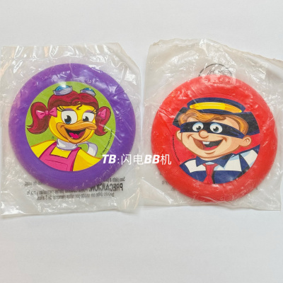 2004年麦当劳四小福中古玩具 飞碟飞盘玩具 大鸟姐姐 神偷汉堡