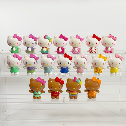 正版散货 HelloKitty凯蒂猫夏日彩虹糖公仔手办小摆件玩偶