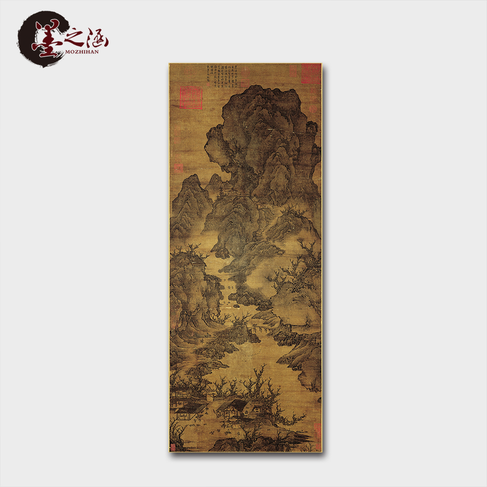 五代 关仝 关山行旅图 山水古代国画书画 艺术微喷