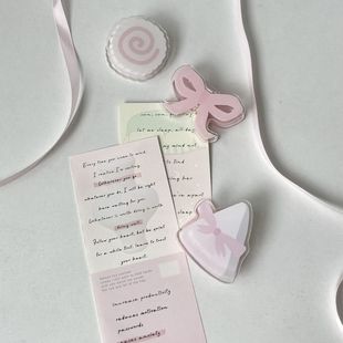 小红书同款 ins风粉色鱼板亚克力双面PP夹学生手账标签试卷便签夹