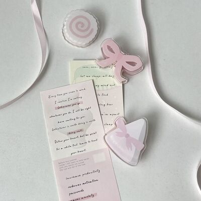 小红书同款ins风粉色鱼板亚克力双面PP夹学生手账标签试卷便签夹