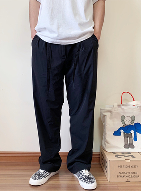 阔腿宽松休闲西裤机能风秋季新款透气垂感纯色百搭潮男女直筒长裤