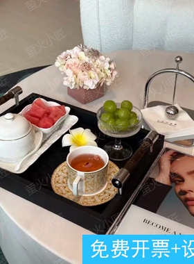 美容院皮肤管理中心会所接待甜品盘精致茶歇托盘水果点心盘糕点盘