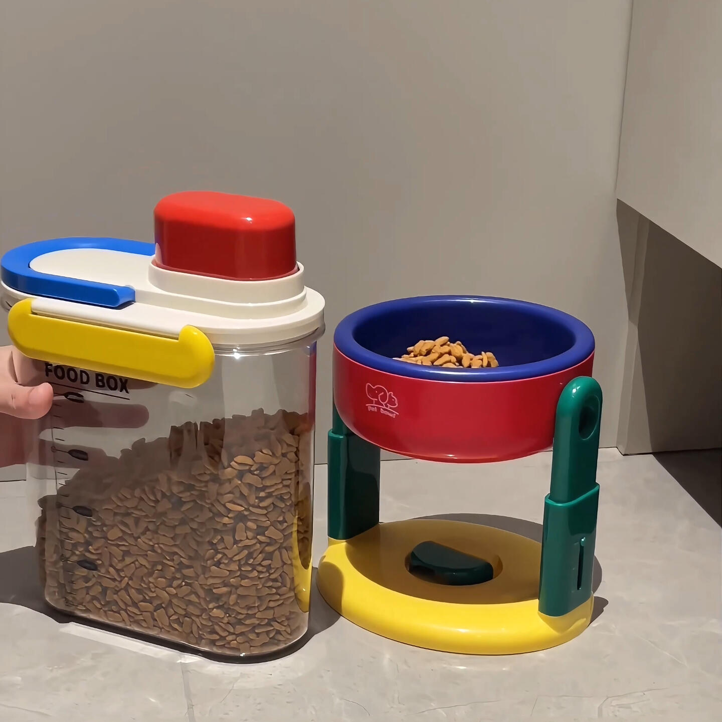 宠物狗碗可升降调节猫狗通用护颈水碗狗猫粮碗斜口吸盘贴地防打翻