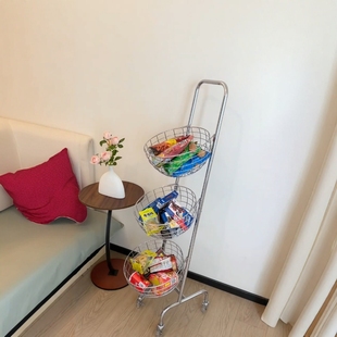 零食置物架小推车家用客厅多层收纳架多功能厨房果蔬陈列架展示架