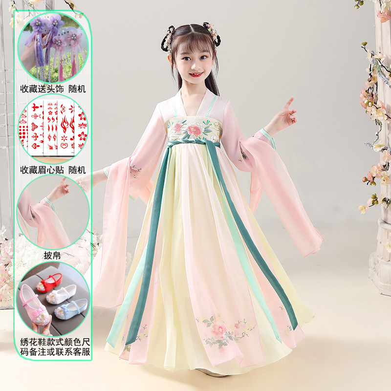 儿童中国风汉服夏季女童仙女裙古装唐装襦裙小女孩古风连衣裙春款