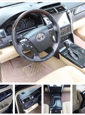 12-17款凯美瑞碳纤维内饰贴 改装桃木中控排挡方向盘电动窗拉手贴