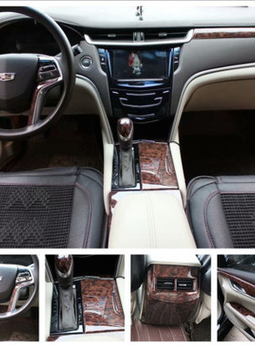 适用于13-17凯迪拉克XTS碳纤维桃木内饰贴 中控 电动窗 方向盘贴