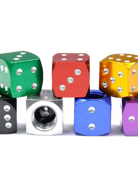 汽车个性改装通用气门嘴帽铝合金色子骰子轮胎气门芯气门盖装饰件