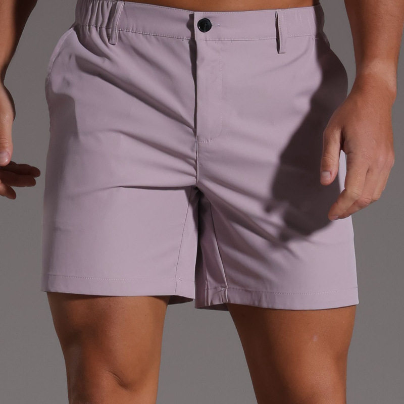 26新款男士速干休闲短裤夏季大码纯色直筒运动裤不过膝四分中裤