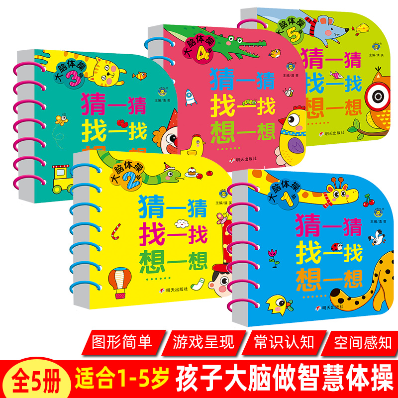 2-3-4-5-6岁宝宝益智卡片翻翻书儿童数学智力问答全脑潜能开发亲子互动游戏书幼儿园小班益智连线观察找不同专注力训练二三岁常识