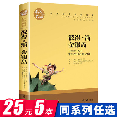 金银岛 彼得潘书正版 世界名著 三四五六年级必读课外书老师推荐世界名著文学读物 儿童故事书名家名译 初中生小学生课外阅读书籍