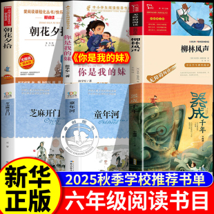 妹六年级阅读课外书必读 芝麻开门童年河赵丽宏器成千年柳林风声你是我 2025秋书香乐读六年级必读课外书全套 朝花夕拾原著正版