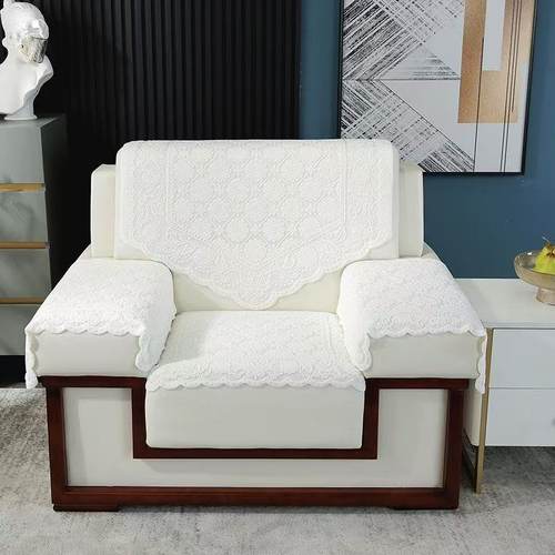 贵宾接待沙发巾蕾丝加厚靠背巾办公会议室沙发垫单人纱巾坐垫新款