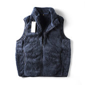 2023年新款 男女款 加绒保暖长绒立领无袖 秋冬季 马甲外搭日系复古款