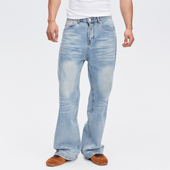 MUZEDUSTUDIO复古蓝色水洗牛仔