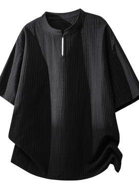 2026年夏季新款短袖T恤男圆领宽松冰丝T恤衫款短袖T恤衫情侣女