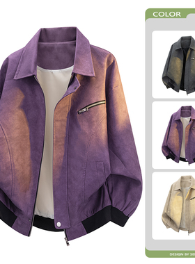 2026年春季新款皮衣男PU皮夹克外套复古美式飞行夹克机车服开衫上