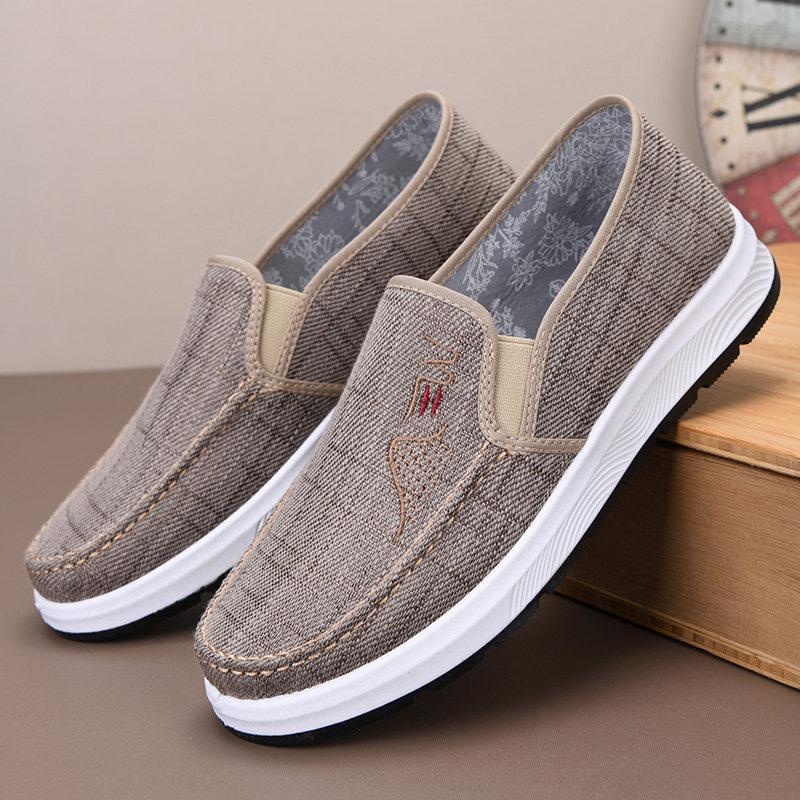 春秋老北京布鞋男鞋一脚蹬防滑透气休闲单鞋男士帆布鞋开车工作鞋,流行男鞋,单鞋,淘宝优惠券,粉丝福利购,淘宝优惠卷