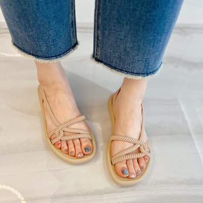 正品巴西Ipanema依帕简约露趾细带平跟镂空防水凉鞋女夏季2025年