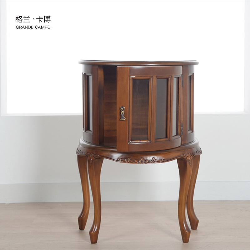 桃花心实木角柜收纳柜边柜美式