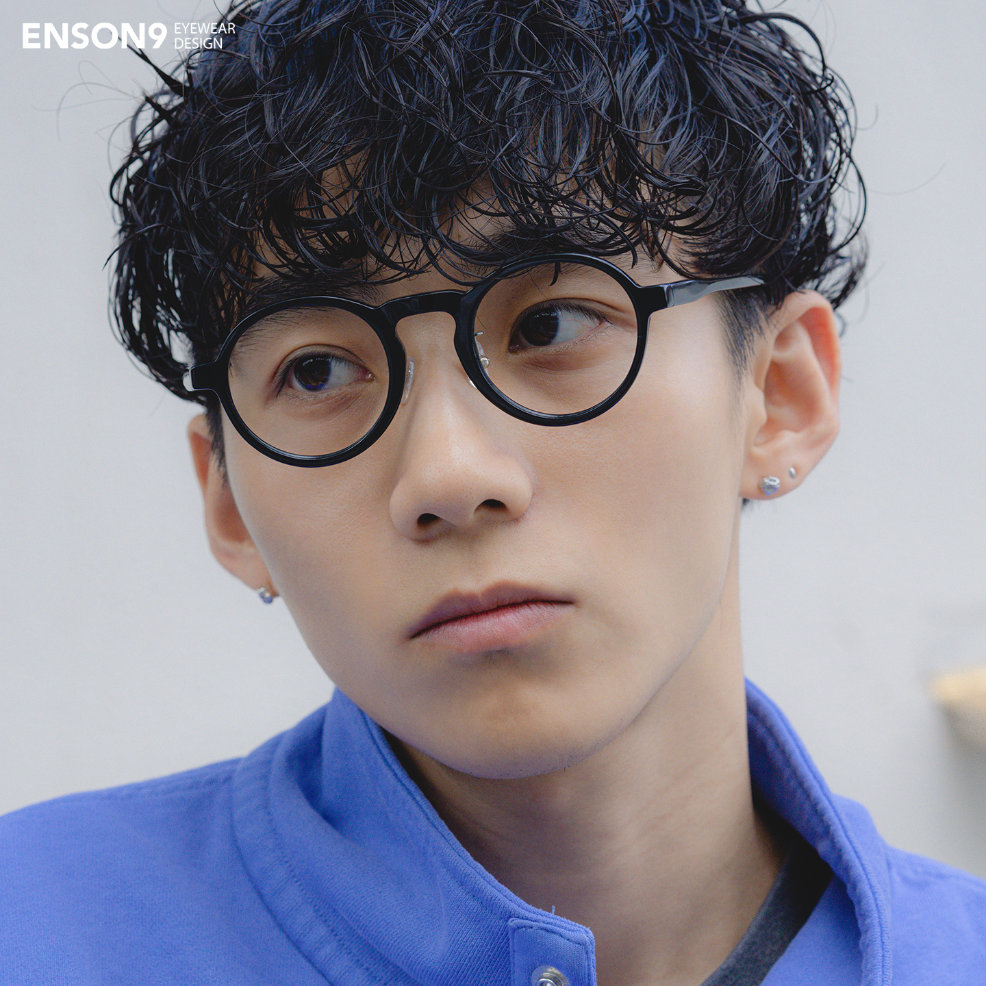 enson9日系复古板材大圆框眼镜潮男 半透明个性可配近视平光镜架