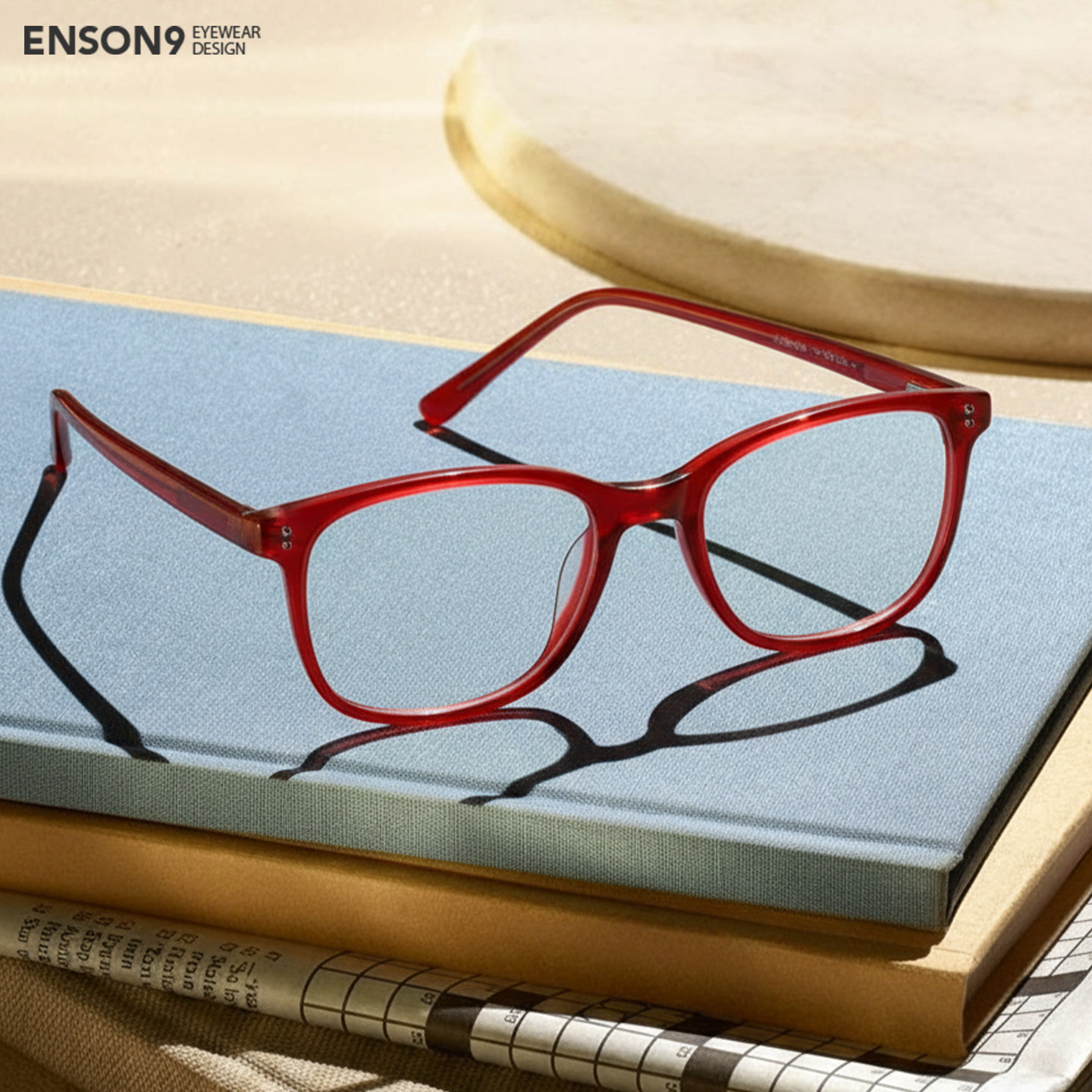 enson9复古红色小方框板材眼镜男女 Y2K可爱极简镜架配近视平光镜,ZIPPO/瑞士军刀/眼镜,眼镜架,淘宝优惠券,粉丝福利购,淘宝优惠卷